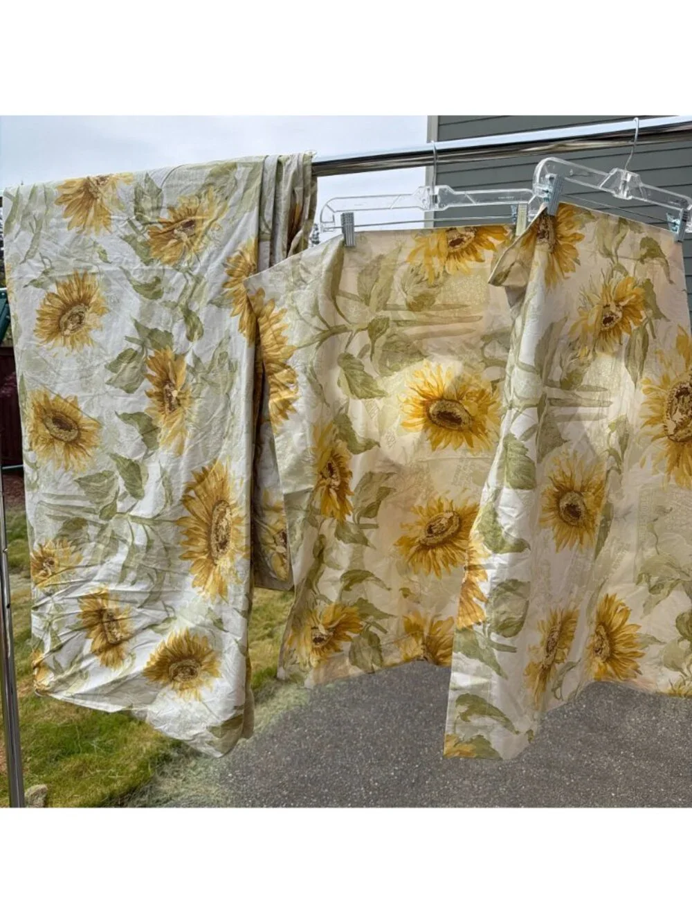 Pottery Barn Sunflower King Duvet Cover 2 Standard Pillowcases Floral Botanical